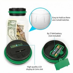 Accurate Digital Coin Counting Jar for Home & Office, 1.8L Clear ABS Coin Ban…