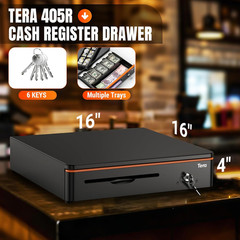 16 inch Auto Open Cash Drawer with Heavy Duty Insert Tray 5 Bill 8 Coin for POS