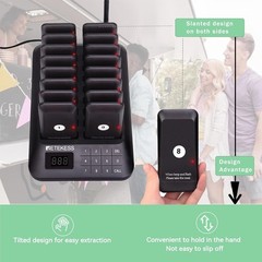 TD157 Restaurant Pager System, Pagers for Restaurants, 984ft Long Range, Set …