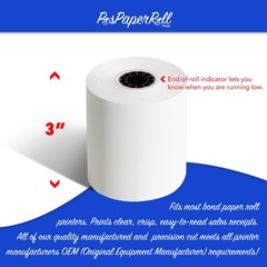 3″ x 150′ 1-Ply Bond 50 Rolls Paper for Epson TM-U200B TM-U200D TM-U210 TM-U220