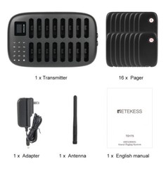 Retekess TD175 Wireless Restaurant Pager Queuing Calling System 30 Buzzers Cafes