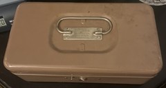 LIT-NING Strong Box Cash Box Vintage Opens No Key No Tray Brown E