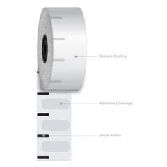 1 1/2″ (40 mm) x 375′ Iconex Ultralite Sticky Media Linerless Labels (30 rolls)