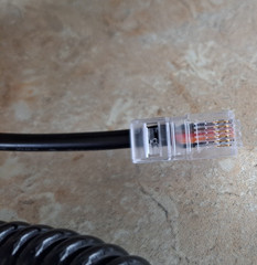 NCR 1639-K231 6-pin Coiled Scanner Serial Cable for Symbol Cyclone RJ50 10-pin