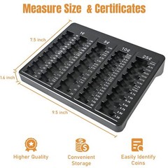 1PCS Black Coin Counter Tray -Change Counter Coin Counting and Sorting Tray w…