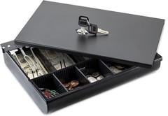 Locking Cash Drawer Tray – 4 Bill & 5 Coin Organizer (11.7″ x 10.3″)