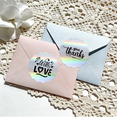 3 Inch Round Holographic Thermal Labels, Color Flower Thermal Sticker Labels …