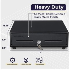 Secure Key-Lock Cash Register Drawer for Small Businesses