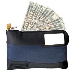 Locking Zippered BANK MONEY BAG 2 Keys BLUE cash Night Deposit MASTER LOCK 7120D