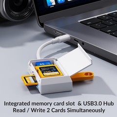 SD/TF Card Reader USB Type C with SD Card Storage&Slot USB 3.0 to SD/Micro Me…