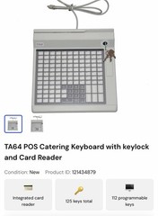 Wincor Nixdorf TA64 POS Keyboard w/ Integrated Card Reader, Key Lock, Wired