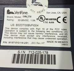 Verifone Omni 3740 POS Credit Card Terminal Payment Processor Countertop Tested