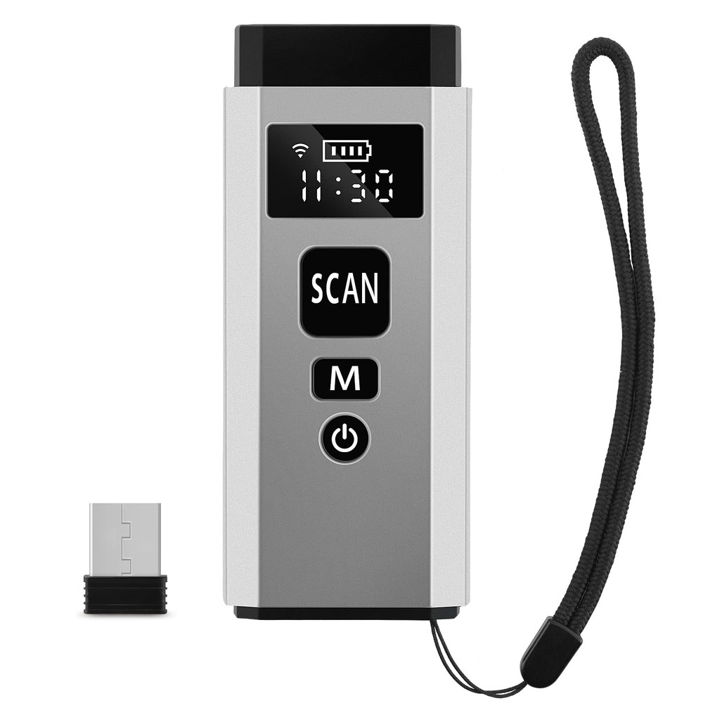 1D 2D Bluetooth Barcode Scanner, 3-in-1 Wireless, TFT Screen, iOS, Android