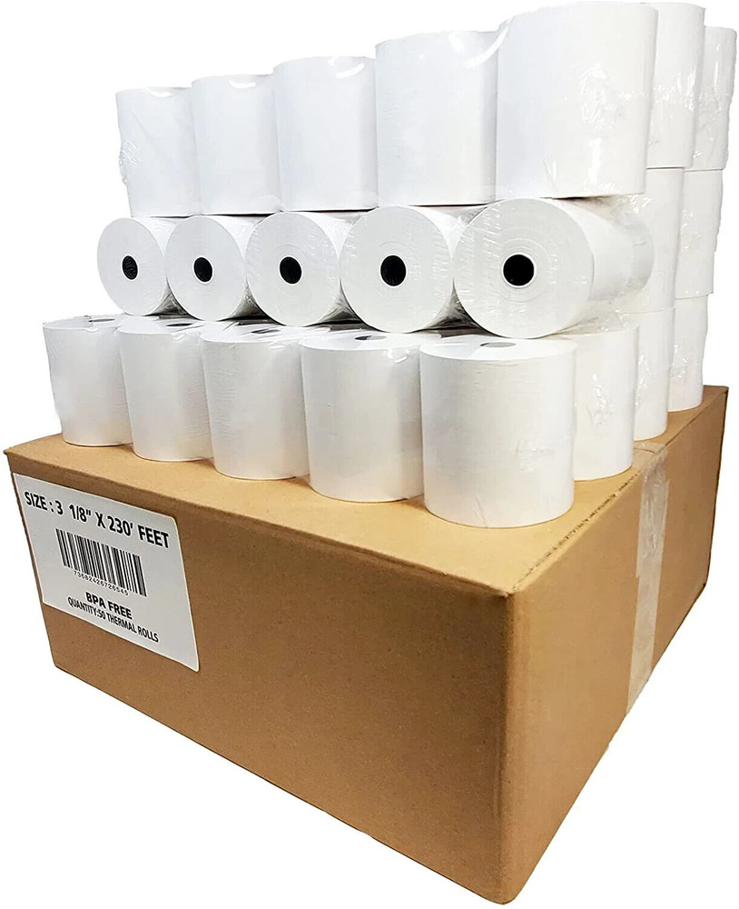 3 1/8″ x 220′ THERMAL POS RECEIPT PAPER ROLLS 50 rolls BuyregisterRolls®