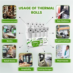 3 1/8 x 230ft Thermal Paper Receipt Rolls (30 PACK) 55 GSM – Compatible with ALL
