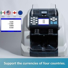 Ribao BCS-160 2-Pocket Mixed Currency Value Counter, Sorter, Buld-in Dust Cover