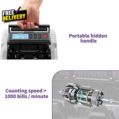 Money Counter Machine with Value Count Dollar Euro UV/MG/IR/DD/DBL/HLF/CHN Cou..
