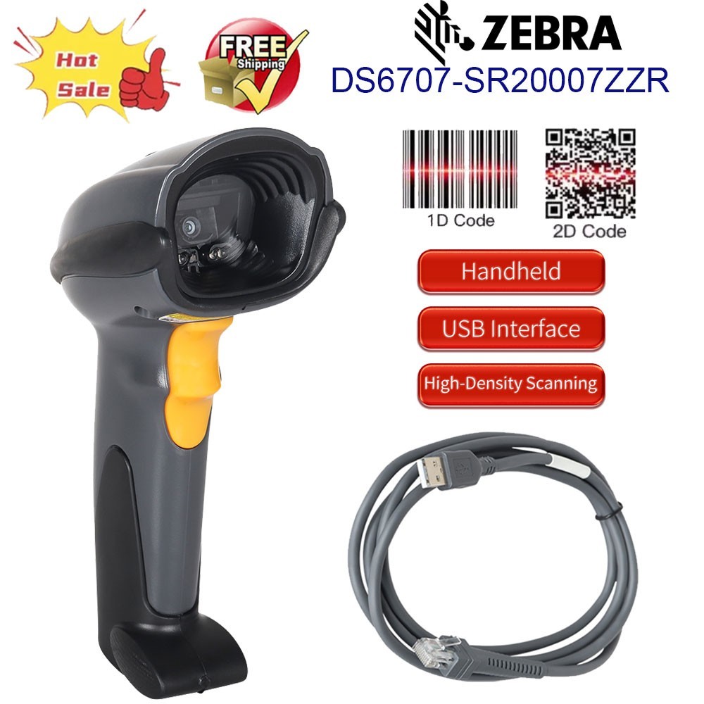 Symbol DS6707 2D Handheld Barcode Scanner Imager DS6707-SR20007ZZR w/ USB Cable