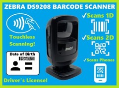 Zebra DS9208 Driver’s License Barcode Scanner, 2D, 1D, PDF417, QR Codes, USB!🔥⭐