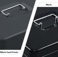 Cash Box with Money Tray and Key Lock,Tiered, Cantilever Design,4 Bill / 5 Coi..