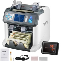 VEVOR Money Counter Machine Bill Counter w/ 2CIS SN UV IR MG DD Multi Currency