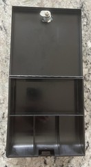 Honeywell metal cash box with a keyed lock and interior tray / Black