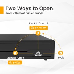 Beelta 16″ Heavy Duty Cash Drawer for POS System – Fully Removable Tray, 5 Bi…