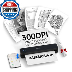 Idprt Portable Thermal Printer 300Dpi Inkless-Bluetooth Small Mobile Printers