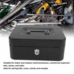 7.87″x 6.30″x 3.54″ Medium Cash Box with Combination Lock and Slot, Double La…