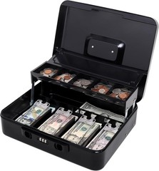 Durable Water-Resistant Cash Box with Sliding Lid and Combination Lock – 392 In³