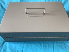 Coated steel money box with combination lock, includes instructions