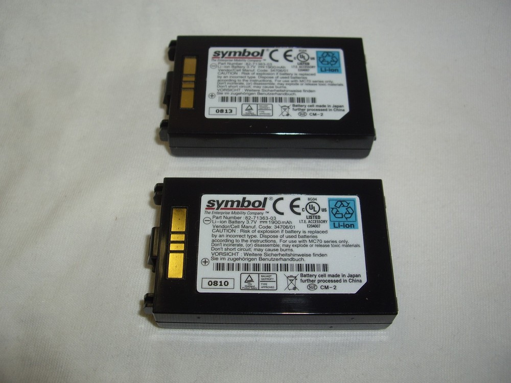 Lot of (2) Genuine Symbol Motorola 3.7V Li-ion batteries 82-71363-03