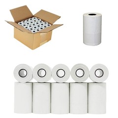 (50 Rolls) 2 1/4 x 55 Thermal Paper Rolls (57mm x 30mm) For New Square Termin…