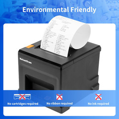 Commercial Resstaurant POS Thermal Receipt Printer with Auto Cutter Cash Drawer