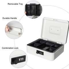 Large Cash Box Money Tray Combination Lock 9.8×7.9×3.5 Inch Security PCS