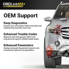 MX+ OBD2 Bluetooth Scanner for iPhone, Android, and Windows