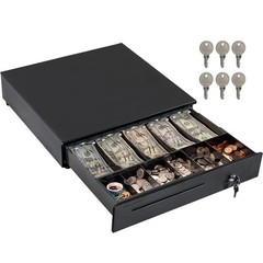Cash Register Drawer POS System 5 Bill 6 Coin 12-24V Black Volcora Point Sale