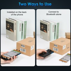 2D Wireless Bluetooth Barcode Scanner, Phone Back Clip for iPhone,Android, iOS