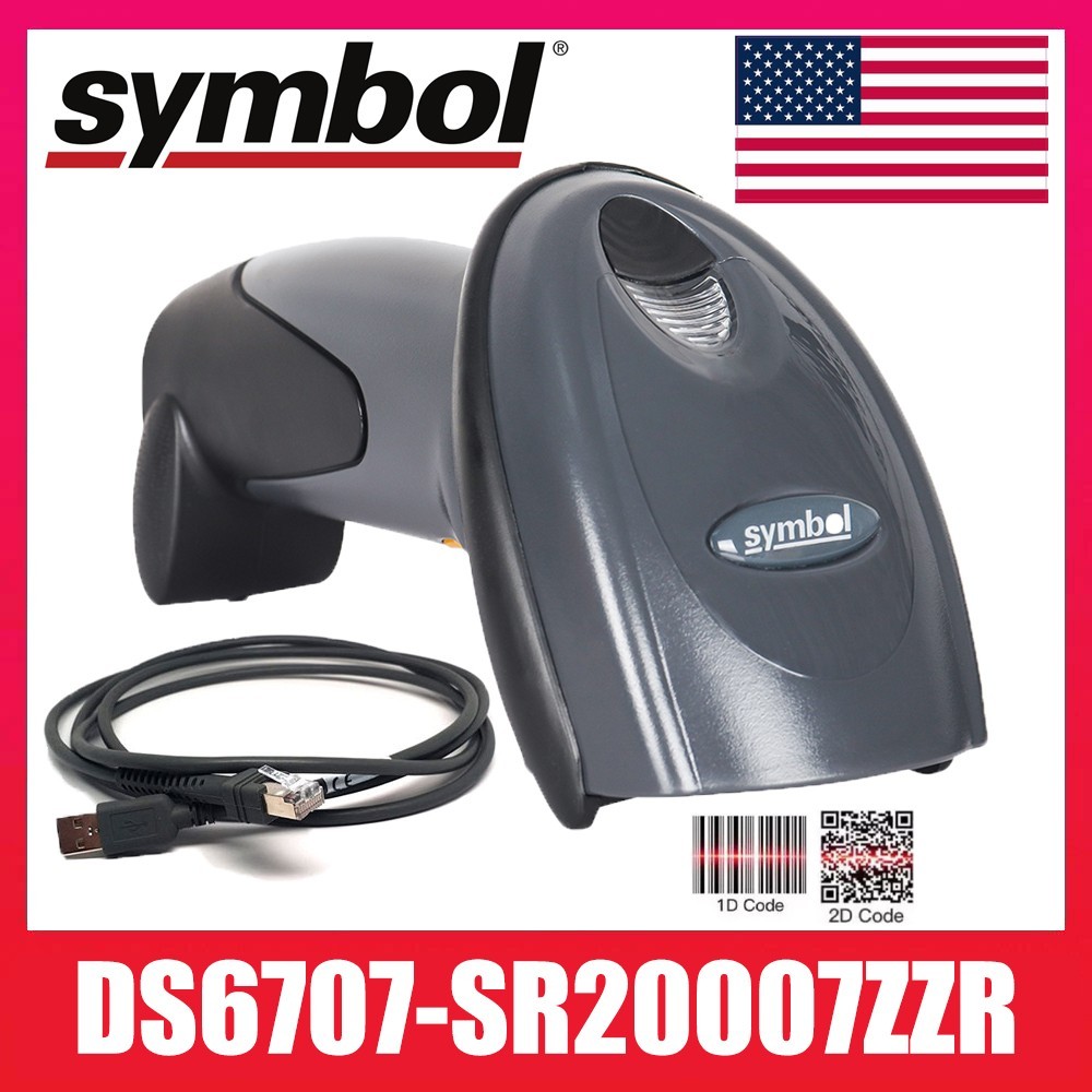 Zebra Symbol DS6707-SR20007ZZR 2D Handheld Barcode Scanner USB Kit with Cable US