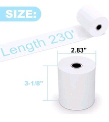 3-1/8″ x 230′ Thermal Paper Receipt Rolls White 10 Rolls POS Cash Register Tape