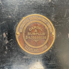 Old Metal Bank Lock Safe Safety Deposit Box Guardian, Savings, And Trust Company