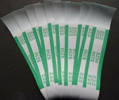 10 – Green $250 Cash Money Self-Sealing Straps Currency Bands