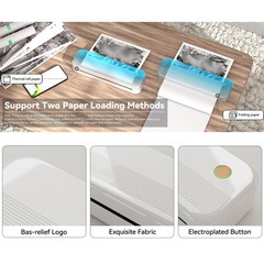 Bluetooth Label Printer Inkless Thermal Printer Multiple Printing Size for Home
