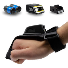 Wireless Barcode Glove Scanner, Cradle+Spare Battery, 2D/1D, iOS/Android/Windows