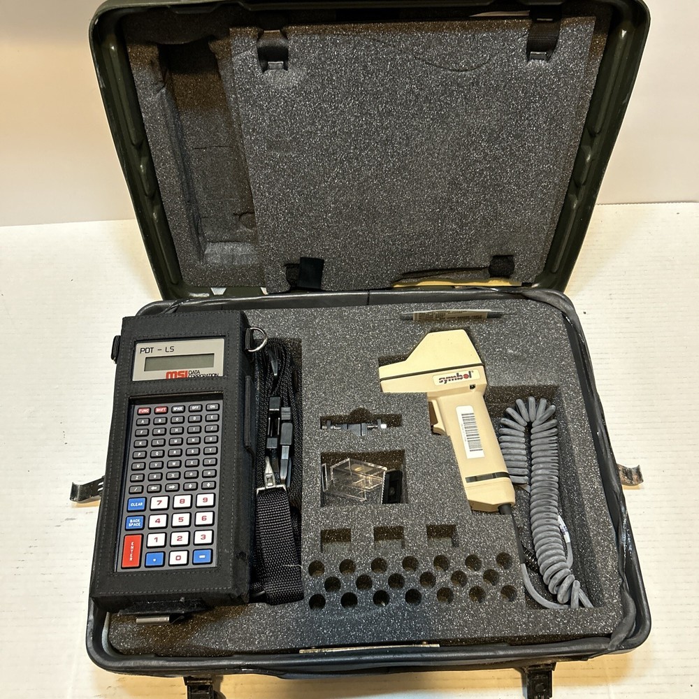 MSI Data Corp PDT-LS Rs-232 Portable Bar Code Reader In Case CY-8537/G Tested
