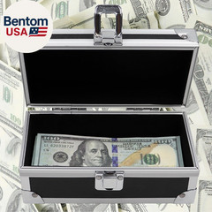 Lockable Cash Box, Aluminium Alloy Money Box for Cash, Money Holder, Cash Organi