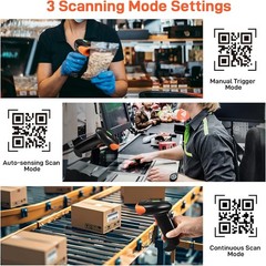 Lot of 5 Wireless Bluetooth Barcode Scanner 2D QR 1D Handheld CMOS Reader POS