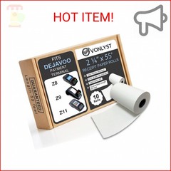 Vonlyst Credit Card Machine Paper Roll for Dejavoo P1 P3 P8 QD1 QD2 Z8 Z9 Z11 (1