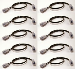 Box of 10 Integrated Cash Drawer Cables; Short, Light Gray (New)