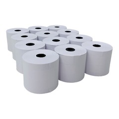 12 Rolls 2.25″ x 150′ Single Ply White Bond Paper POS Rolls 9074-0510